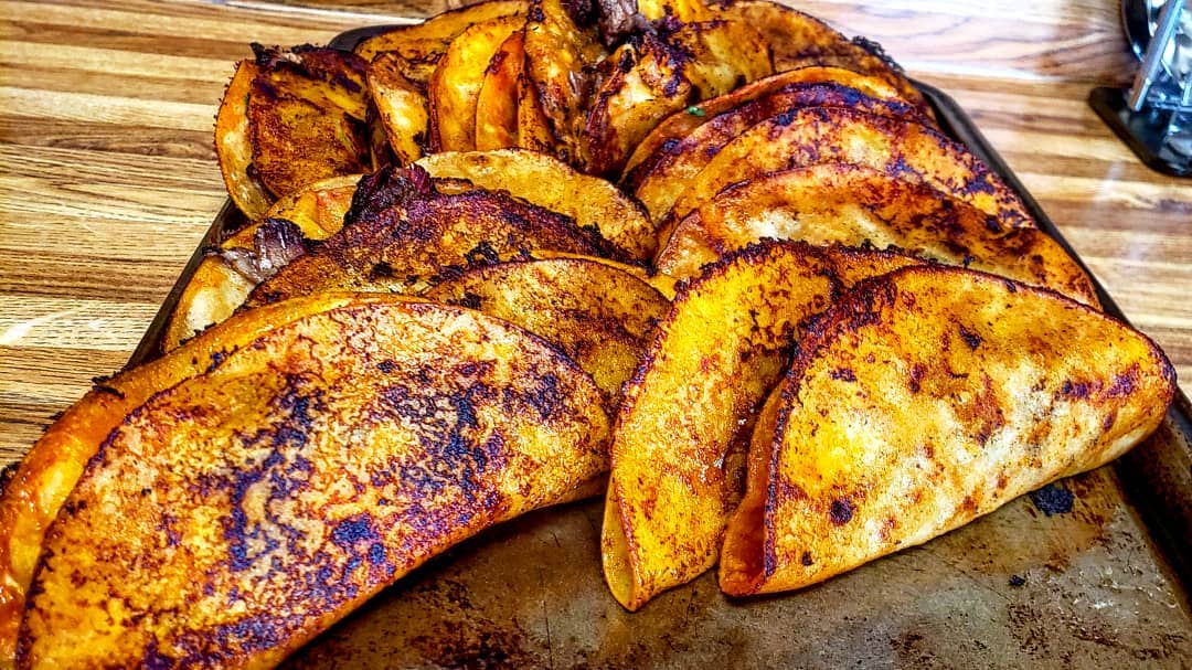 18 enchilada tacos with smoked beef