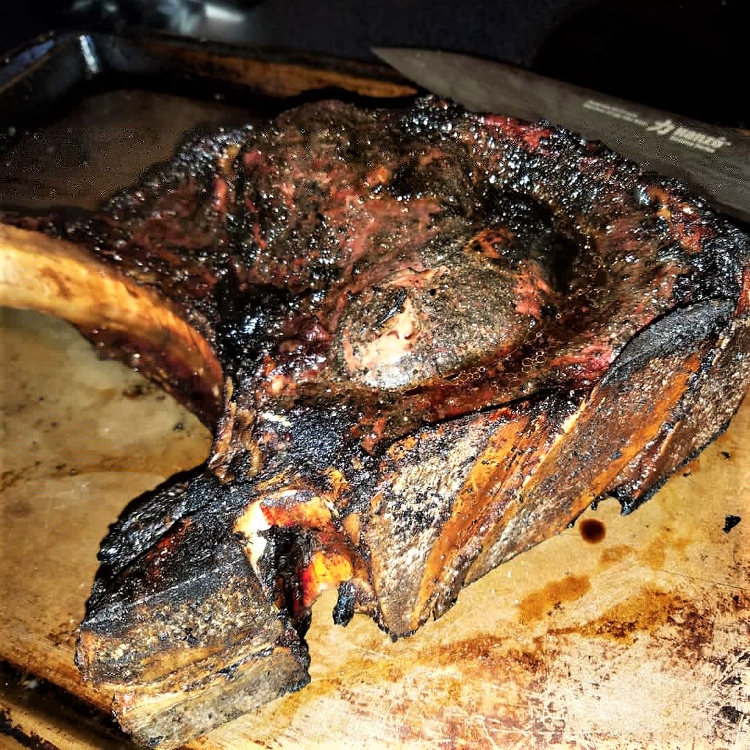 Reverse seared tomahawk ribeye